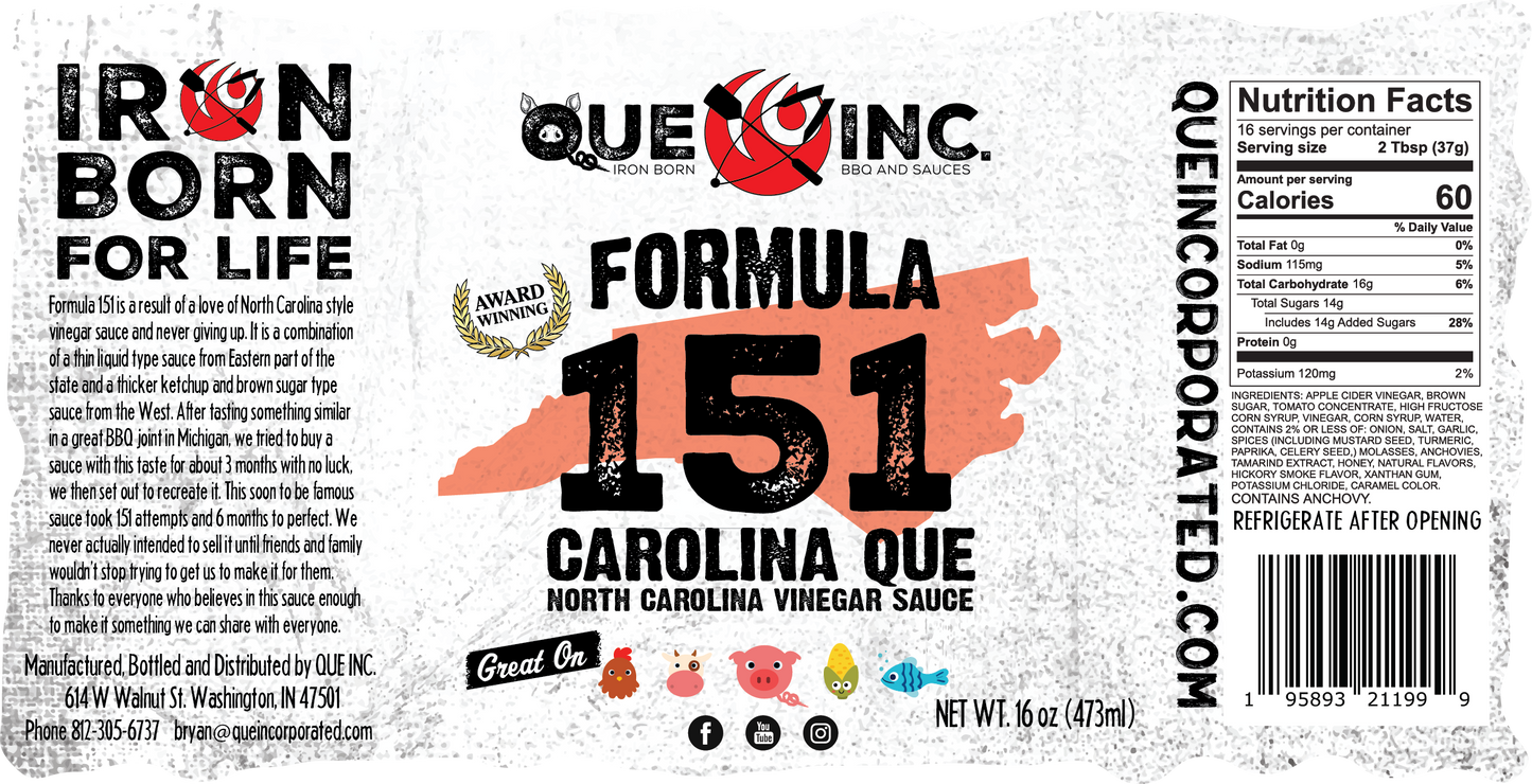 Iron Born Formula 151 Carolina Que